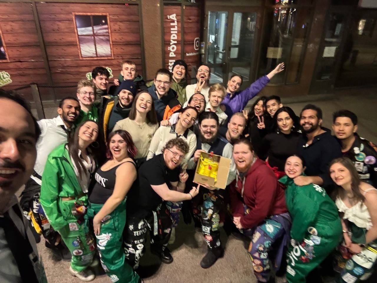 ESN FINT crew in overalls outside at night